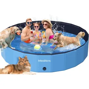 Extra Large Dog Pool Foldable 87'', Hard Plastic Dog Swimming Pool Kiddie Pool, Collapsible Dog Pet Bath Pool, Portable Deep Dog Pools for Large Dogs (4XL-87'' * 16'')