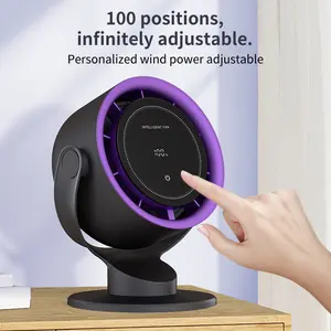 Stylish USB Rechargeable Portable Fan, Smart Display Desktop/Wall Mount Fan-Adjustable Angle, 4000mAh Long-Lasting Battery, 10 Hours Cooling, USB-C Charging Quiet and Energy-Saving, Suitable for Office/Home/Travel, Birthday Gift