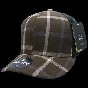 212 MAIN Rapid Dominance 6018-226 6-Panel Mid-Profile Structured Plaid Trucker Hat with Breathable Mesh, 226-Black - 1 Size Fits Most, One Size, Cotton-Nylon