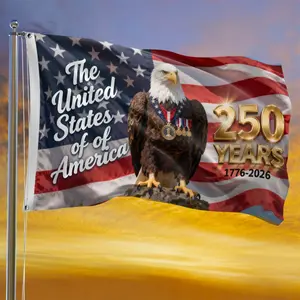 [Ideal for Decor] Patriotic 1pc American Flag |   250Th Anniversary Design (1776-2026) |   Independence Day, Memorial Day, Outdoor Decor