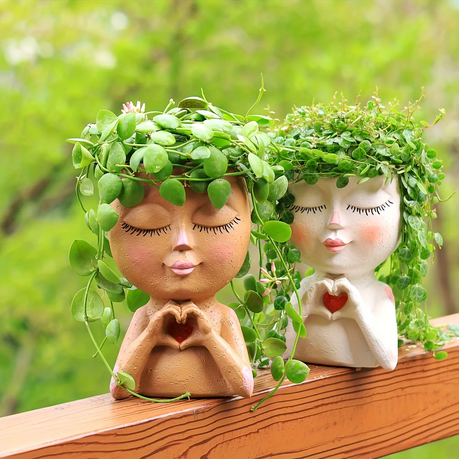 1pc Face Planter Pots Head Planter Lady Succulent Planters Women Face Flower Pot Head Planter for Indoor Outdoor Plants with Drainage Hole Love Style Garden Pot Planting Pots
