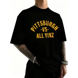 Cotton Retro Pittsburgh vs All Yinz Funny Pittsburghese souvenir Round Neck Short Sleeve T-Shirt Women's Men Graphic Tee