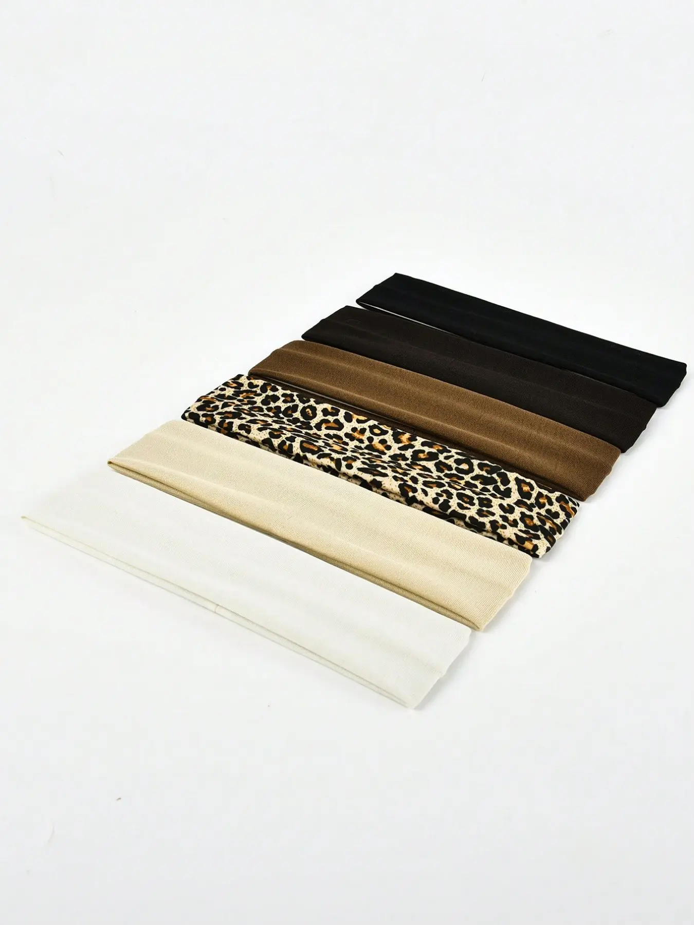 6pcs Women's Elastic Leopard Print & Solid Color Flat Headband, Headband Set, For Washing Face, Sports Casual Turban Sweatband, Fall Winter Hair Accessories For Women Vacation Outfits, Elastic Fashion Headbands, Stretchy Headbands, Hairbands