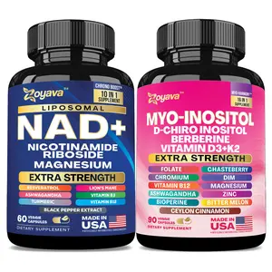 Inside & Outside Bundle - Zoyava NAD+ & Myo-Inositol All-in-One Supplement Combo for Extra Skin Aging Support, Hormonal & Cycle Support, & Overall Wellness - Made in USA