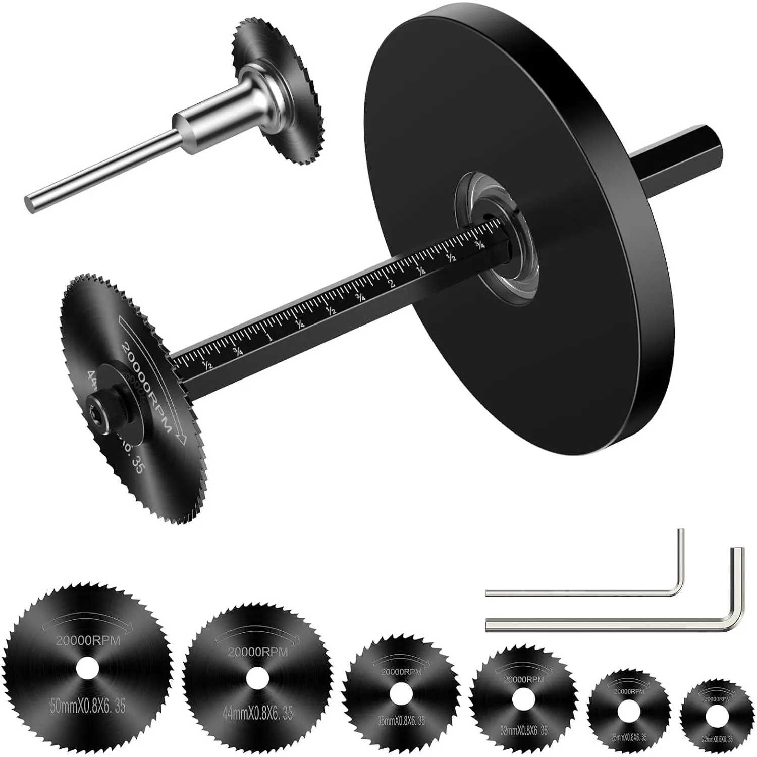 Inside Pipe Cutter for PVC Pipe, Cutter Tool Set with scale - Adjustable Depth Gauge, 6 Black Blades, 4" Black Hex Shank