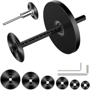 Inside Pipe Cutter for PVC Pipe, Cutter Tool Set with scale - Adjustable Depth Gauge, 6 Black Blades, 4" Black Hex Shank