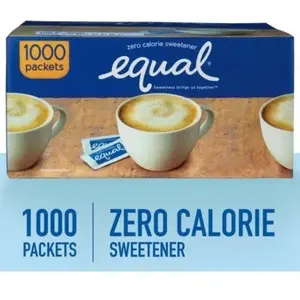 Equal Zero Calorie Sweetener Packets 1000 ct Dissolves Quickly for Healthy Sipping