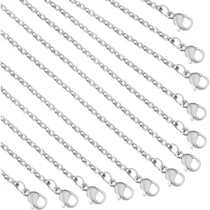 24 Pack Necklace Chains Bulk,Stainless Steel DIY  Link Chains for  Making 24 Inches