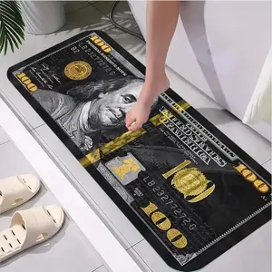 $100 Bill Dollar Printed Rug - Non-Slip & Cushioned for Living Room, Bedroom, Kitchen & Bathroom