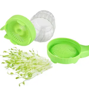 Food Grade Plastic Sprouting lids Mesh Green Sprout Cover 86mm with handle Strainer Lid Bean