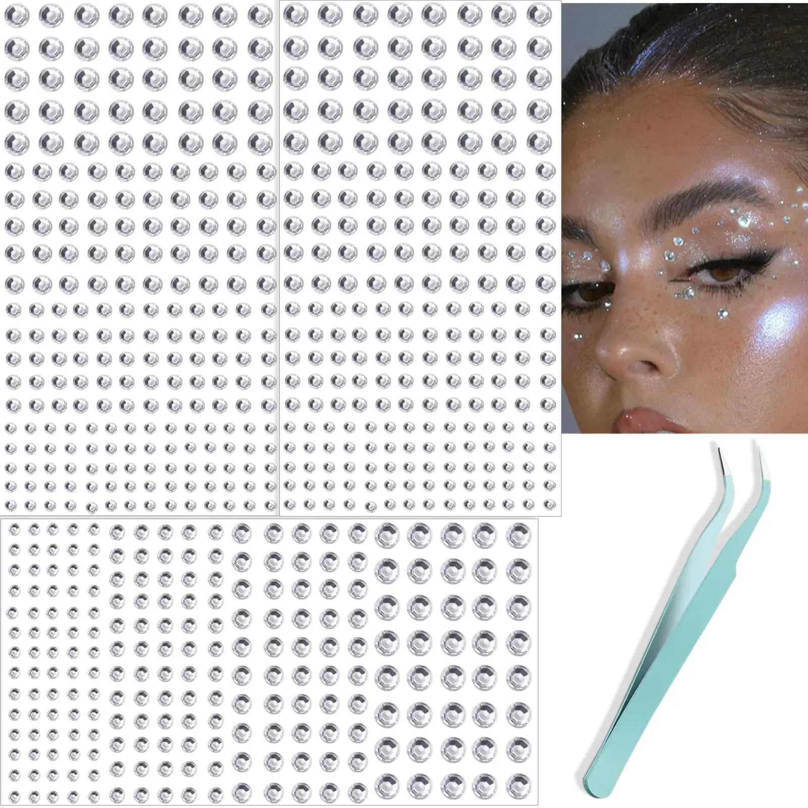 660Pcs Face pearls, Self-Adhesive Face Jewels