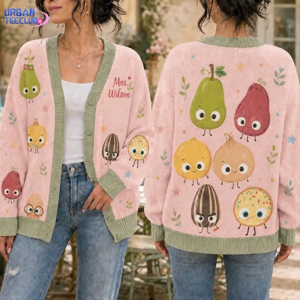Personalized Teacher Name Cardigan, Bad Seed Smart Cookie Sweaters, Science Teacher Gift