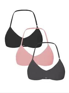 Women's Seamless Crisscross Backless Sports Bra Set, 3-Piece Wireless Comfortable Underwear for Daily Wear & Gym Workout, Workout Sets Women, Seamless Sports Bras