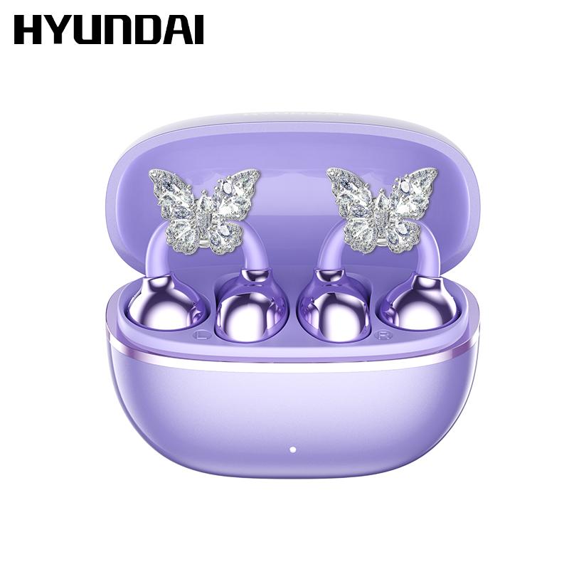 HYUNDAI Earclip C7 Clip-on Design Wireless Earphones, Upgraded Panoramic Sound Headset, Comfortable Wearing & IPX5 Waterproof Sports Earbuds for Work, Fitness