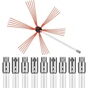 VEVOR Chimney Sweep Kit 26FT Length, Chimney Cleaning Tool Kits with 8 Nylon Flexible Rods, Chimney Brush Kit Driven by Drill for Sweeping FireplaceVEVOR Super Brand Day