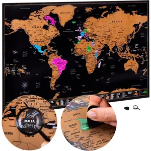 Scratch Off World Map,   States, Large 28x16.5" Travel Map. Places I've been Map World Poster Scratch Off Map. Accessories   Tube