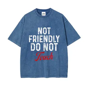 Vintage 260g Heavy Cotton Washable Direct Spray Humorous Graphic T-Shirt Comfortable Short Sleeve Tee For Men