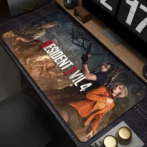 R-Resident Evil 4 Game Mouse Pad, Keyboard Mat, Leon S. Kennedy Video Game Desk Mat, Resident Evil 4 Playmat For Computer Accessories, Gift For Gamers