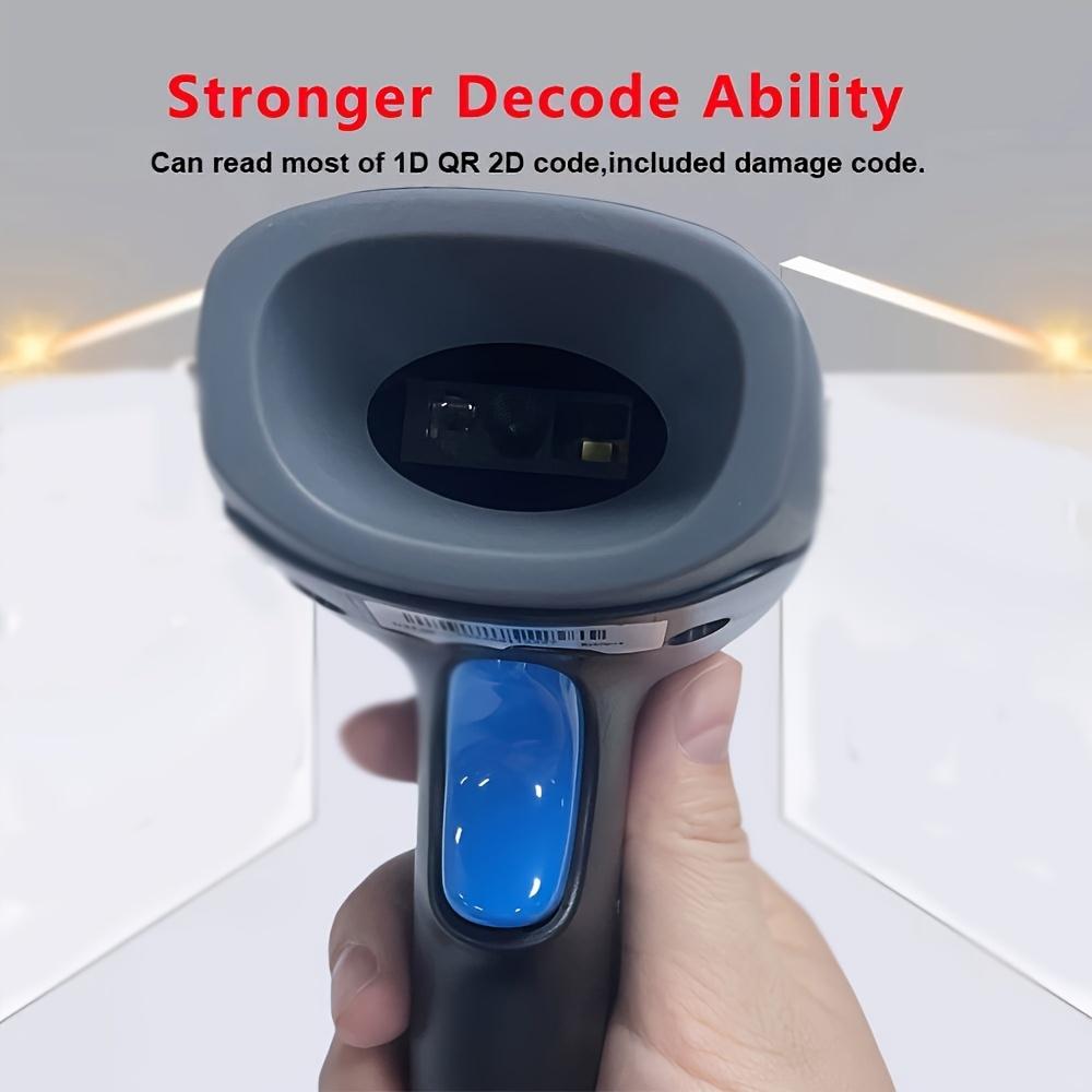 [Wireless Barcode Scanner] High-precision 1D 2D Wired/Wireless Barcode Scanner | CMOS Image 640x480 Pixels Handheld Bar Code Reader | for Inventory Management Supermarket Book Shop and More