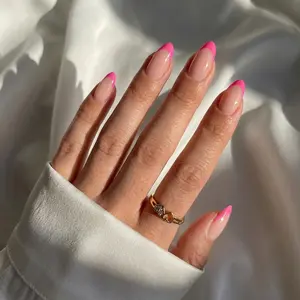 Summer Berry French Almond Nails - Press On Nails