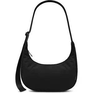 Medium Nylon Crossbody Crescent Bag for Women Men, 2 Zippers Crossbody Hobo Bag with Adjustable Strap & Inner PocketsGift.