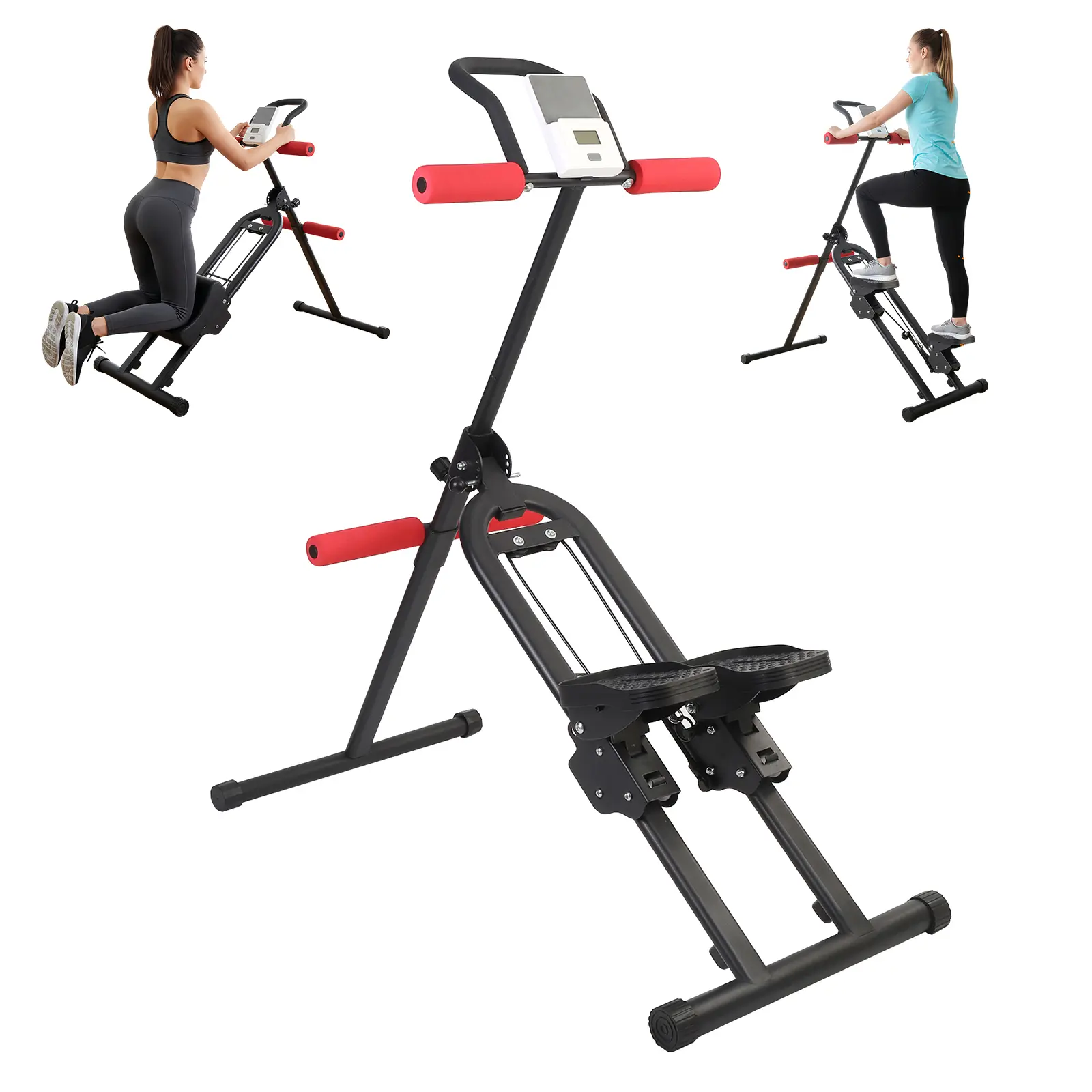 Adjustable Resistance Stair Steppers for Exercise at Home Ab Machine for Stomach Workout Folding Cardio Stairmaster with 3 Workout Modes & Oversized Pedal for Full Body Workout 220lbs Weight Bearing Capacity