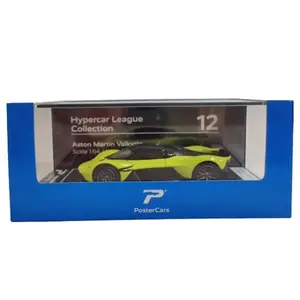 PosterCars KINSMART Hypercar League Aston Martin Valkyrie Toy Vehicle in LimeEssence 1:64 Scale Diecast Model Car Collection