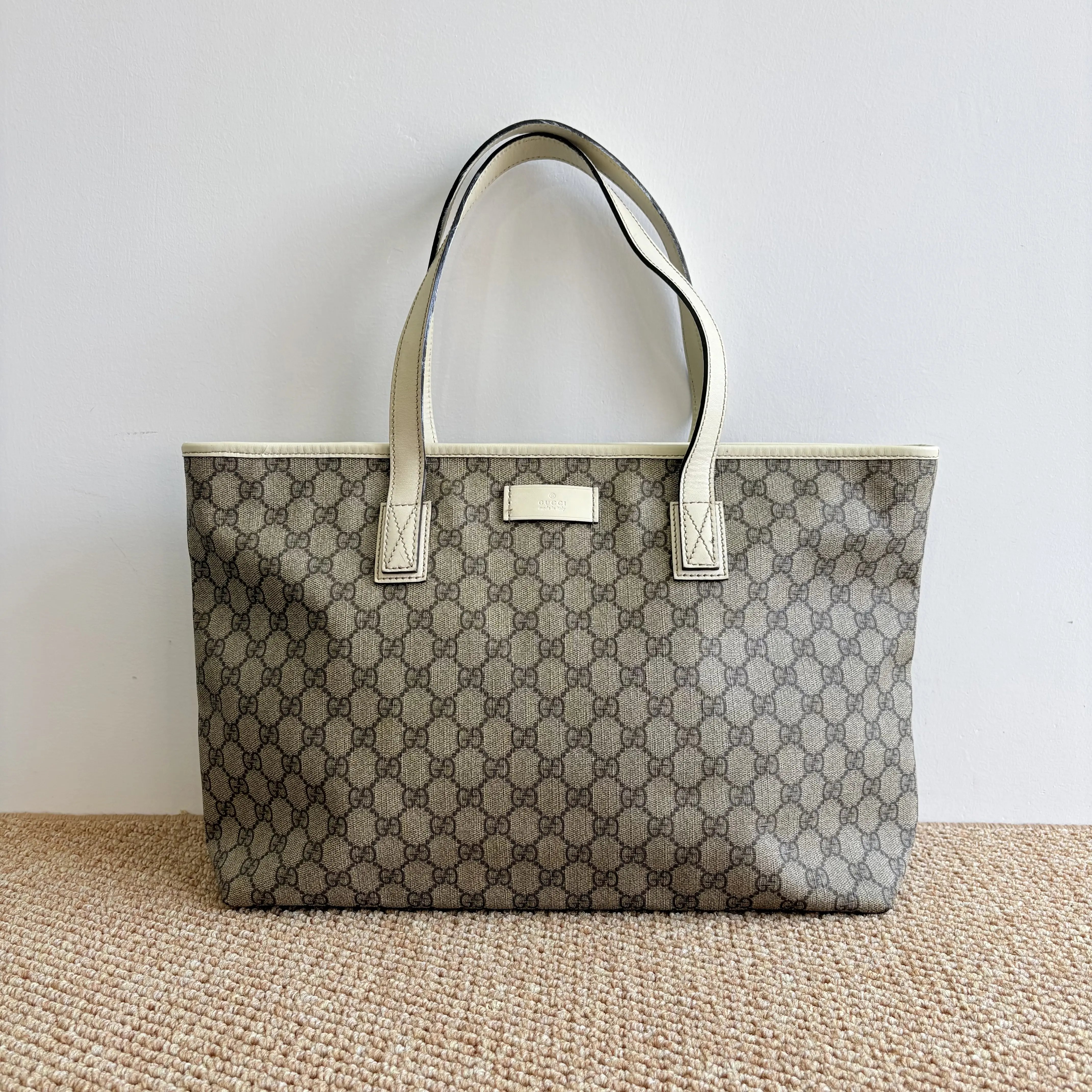 Pre-owned GUCCI Classic Monogram Shoulder Shopping Bag, High Quality Casual Everyday Tote Bag, Casual Everyday Bag, High Quality Bag