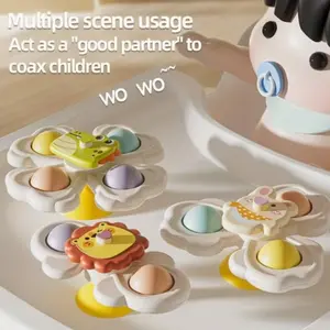 3-Piece Cartoon Animal Suction Rotation Toy, Sensory Bath Toy for Babies, Anxiety Relief Educational Game, Unisex Child Toy