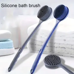 Silicone Long Handle Bath Brush Back Scrubber, Soft Bristles Shower Brush, Whole Body Exfoliating Towel, Shower Cleaning Brush, Shower Bath Tool, No Ca Prop 65 Warning