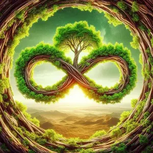 5D DIY Handmade Diamond Painting Kit, 5D Diamond Art Set, Tree Infinity Symbol Design, Full Round Drill DIY Mosaic Craft, Home Decor Gift