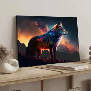 Wolf Poster Art Print, Modern Wall Decor, Room Wall Art, Solid Wood Frame Canvas Painting, Waterproof Home Decoration, Ideal Gift Idea