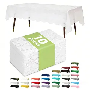 84inch Round Plastic Tablecloths 10-Pack - Disposable Waterproof Tablecloths, Suitable for Parties, Weddings, Picnics and Events - Stain-Resistant, Reusable, Available in Various Colors