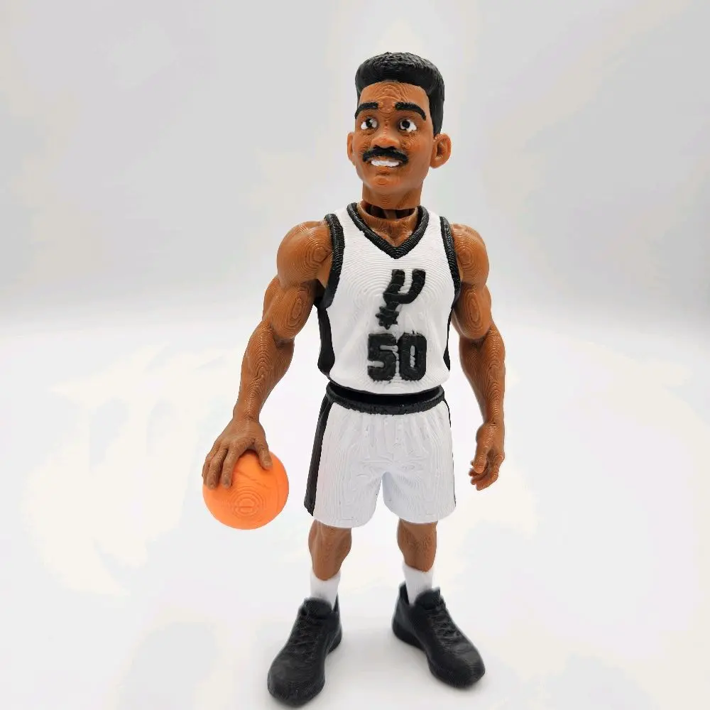 Basketball Legend Robinson Inspired Flexi Magnet | Collectible Chibi Figure | Handmade 3D Printed