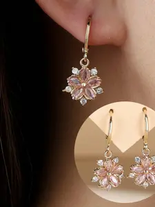 Elegant Floral Crystal Earrings, Stud Earring Jewelry, Pretty Studs, Hypoallergenic Studs, Durable Alloy Base, Perfect Gift for Women & Girls, Ideal for Daily Wear, Flower Stud Earrings, Sparkling Ear Jewelry
