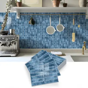 Fresh Blue Peel & Stick Tile Decals, Self-Adhesive Waterproof Wall Stickers, Kitchen Backsplash, Bathroom, Living Room Decor