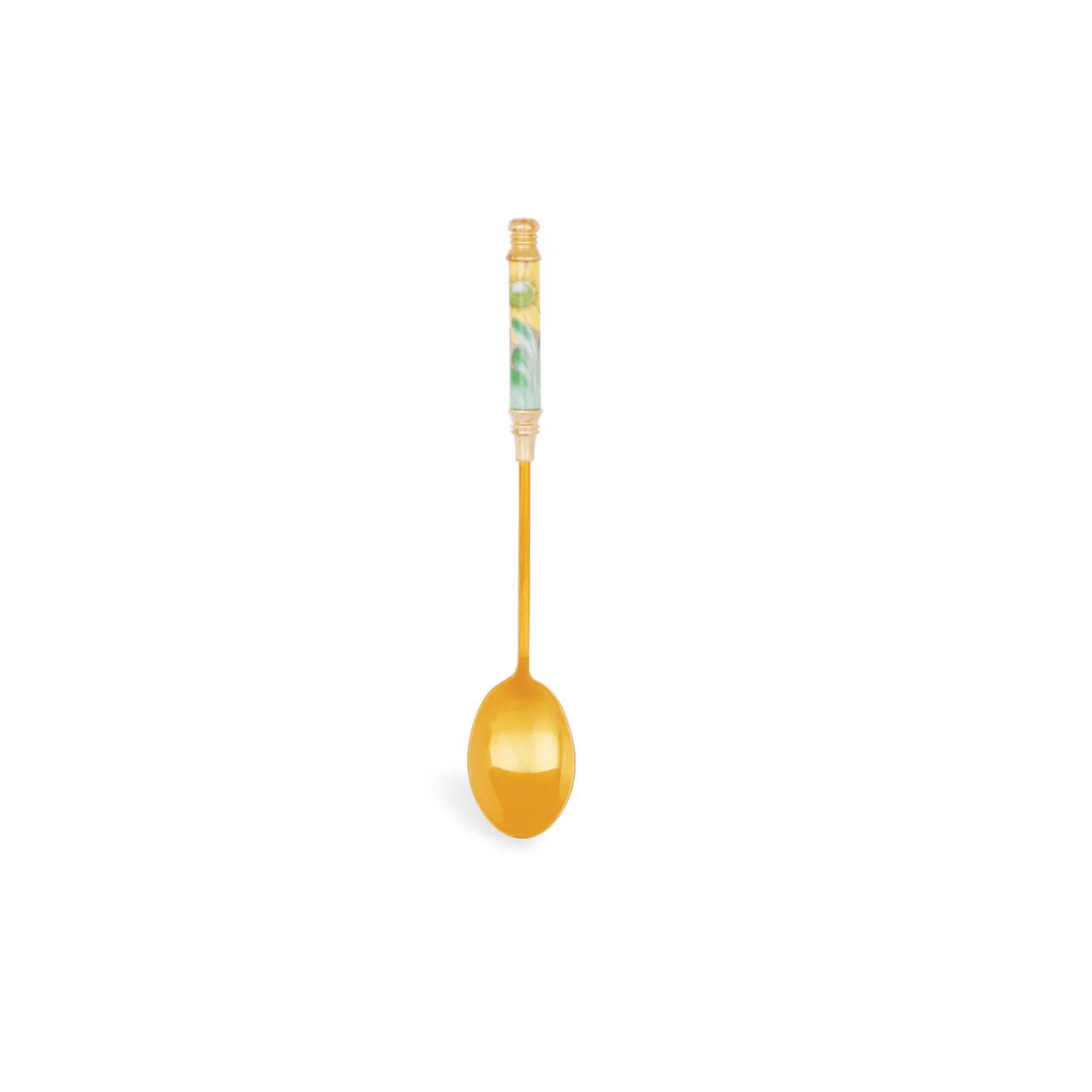 Aynsley Hand-Painted Daisy Bone China Teaspoon - Long-Handled, Feminine Corset Shape, Hand-Painted Gold Borders, Floral Motifs, 14.7x2.6cm Kitchen Cutlery Tableware Dinnerware Utensil Culinary Cutlery Ceramic Dish Cutlery