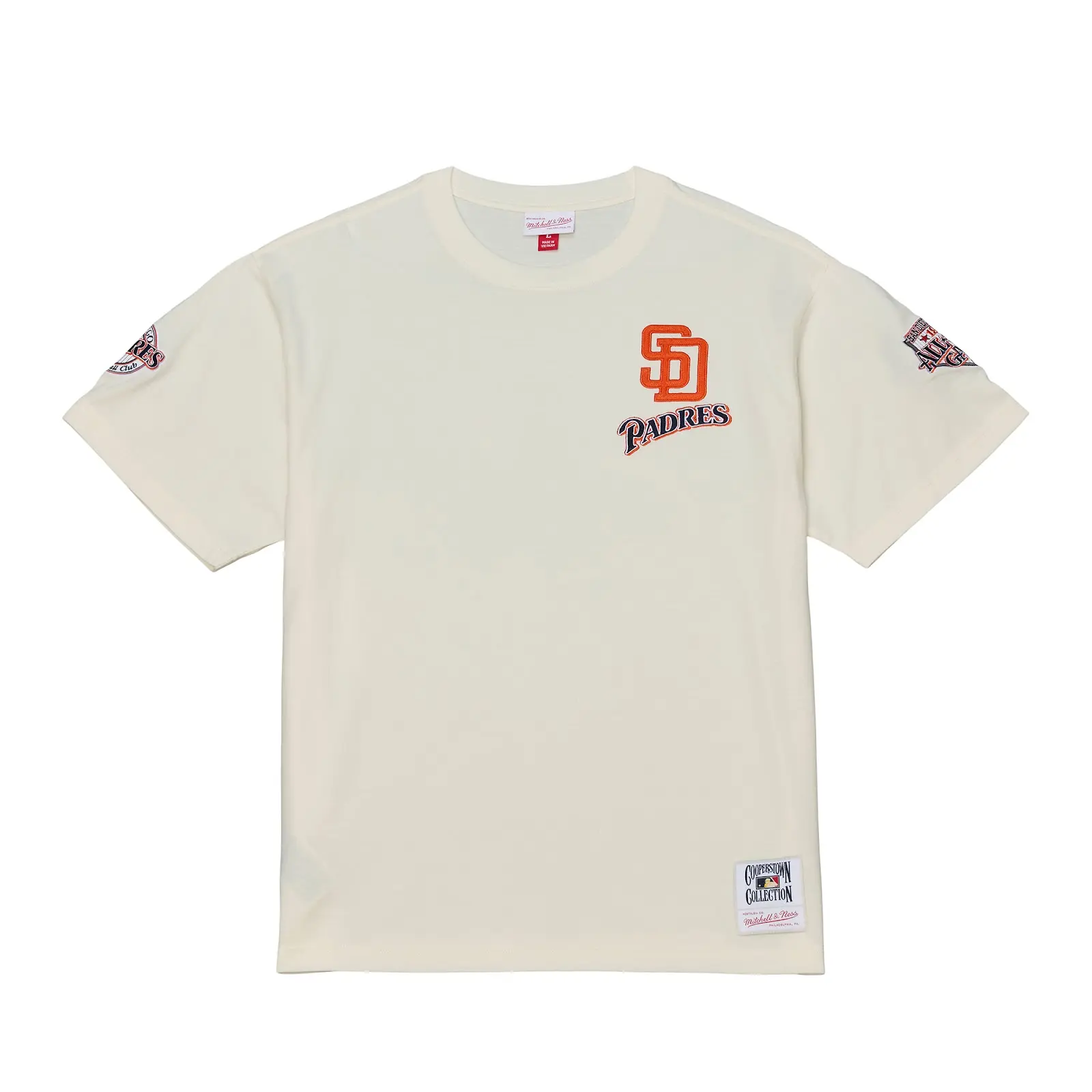 San Diego Padres Cream Classic T-Shirt - Vintage MLB Graphic Tee, Mitchell & Ness