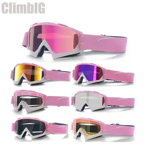 Pink Aesthetic Ski Goggles, UV Protection Anti-Fog Snowboard Goggles, Wide View Motocross Goggles For Women Teenagers Adult