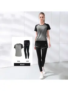 CAMEL Women's Short-Sleeved Fitness Yoga Suit