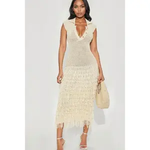 Catalina Crochet Maxi Dress - Cream O