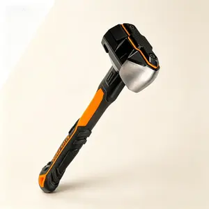 6-Pound Wedge Hammer, Fiberglass Handle Sledge Hammer, Heavy-Duty Shock-Resistant Striking Tool for Demolition, Ergonomic Design with Lanyard Hole