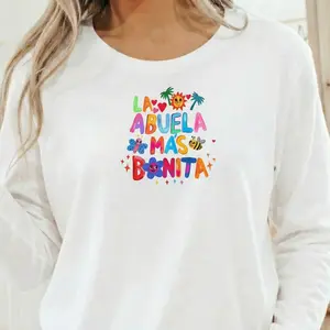 Abuela Shirt Cute Graphic Tee Women La Abuela Mas Bonita Spanish Grandma Mothers Day Gift Comfy Top