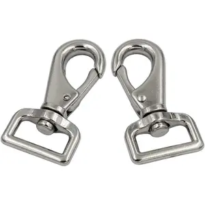 5 packs Metal Heavy Duty 1 inch Large Size Trigger Swivel Eye Bolt Snaps Fastener Horse Blanket Clips Clasp Webbing Belt Spring Hooks Length 2.9 inch