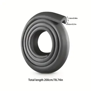 Corner corner protector - made of durable rubber, easy to install, effective protection against scratches, furniture protective equipment, 78.74 inch soft corner protector, household coffee table corner hemming