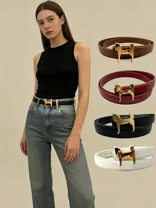 Women's Horse-Shaped Buckle Belt, Classic Fashionable Design, Trendy Belt, 2.5cm Wide, Pairs Well with Jeans, Casual Outdoor Sports Holiday Gift