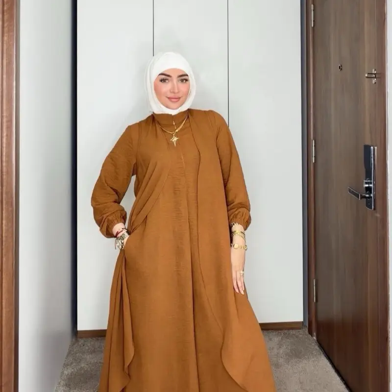 Women's 2-Piece Comfortable Pure Linen Jumpsuit Set - Elegant Garment Including Long Vest and Free Brooch, Breathable Linen Overall