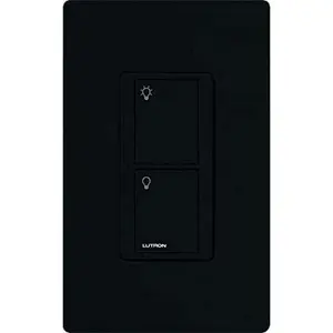 Lutron Caseta In-Wall Smart Switch PRO, No Neutral Required, 5A Lighting or 3A General Fan Load, 120/277V, Single Pole/3-Way, PD-5WS-DV-BL, Black