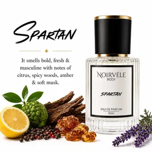 Spartan by NoirvèleBody Men’s Luxe Woody Citrus Eau De Parfum - Elevated, Non-Sweet, Perfume-Inspired Spray-On Long-Lasting Cologne, 30ML, Elevated Men's Fragrance, Luxe Men's Fragrance