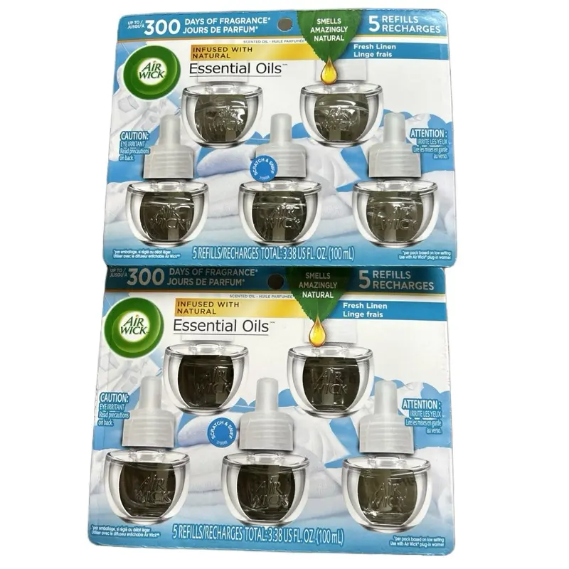2 Air Wick Scented Oil 5 Refills Snuggle Fresh Linen 3.38 Fl.oz 2 Air Wick Scented Oil 5 Refills Snuggle Fresh Linen 3.38 Fl.oz
